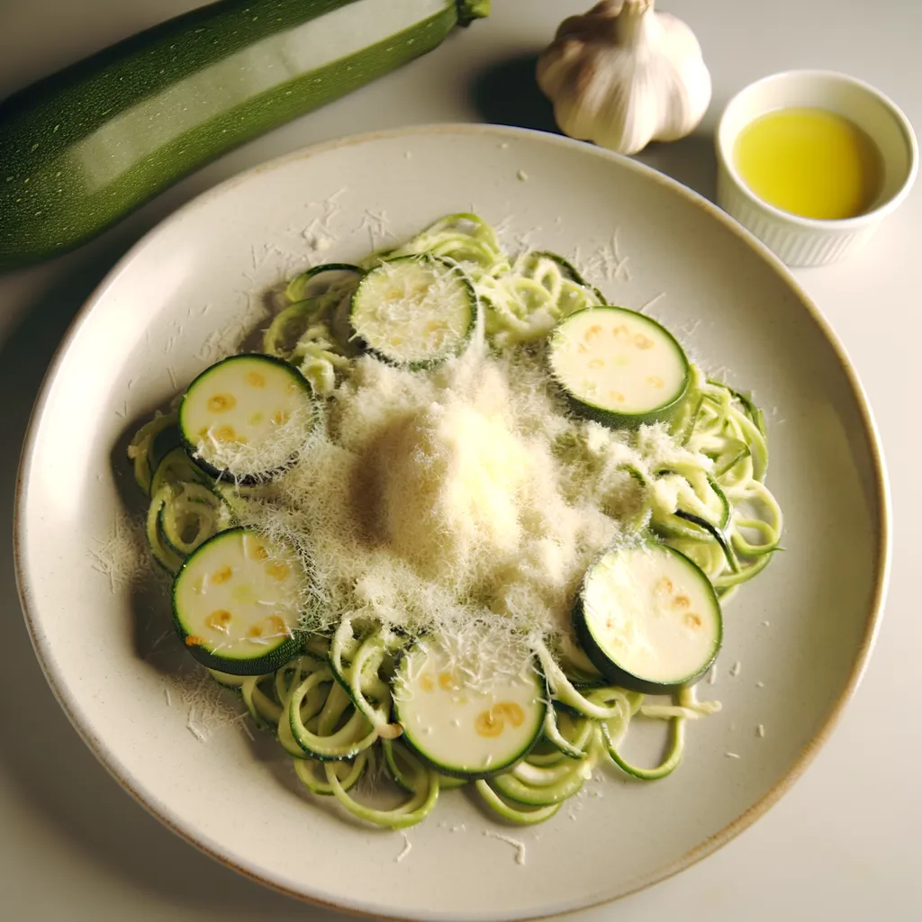 Creamy Garlic Parmesan Zucchini Noodles