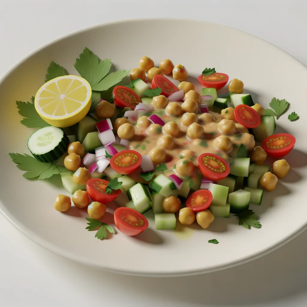Chickpea Salad with Lemon-Tahini Dressing