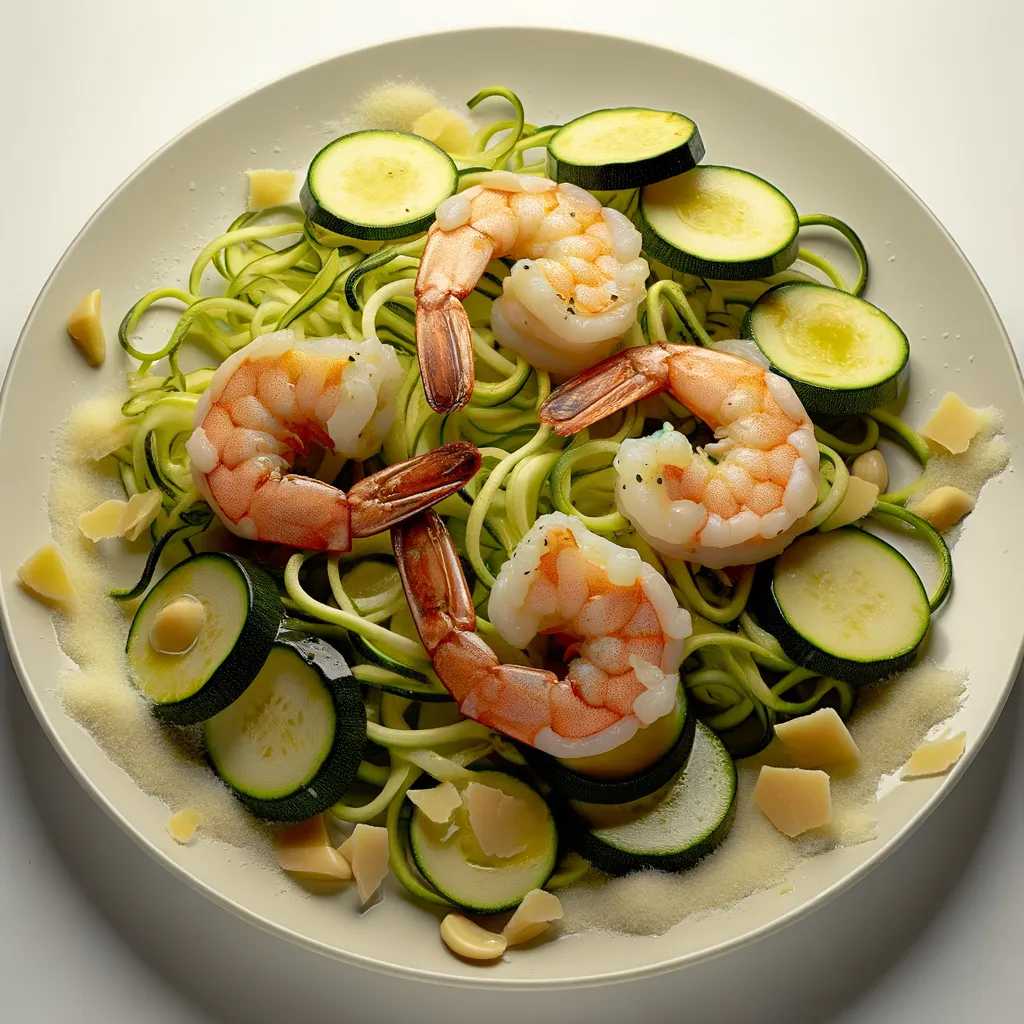 Creamy Garlic Shrimp with Zucchini Noodles