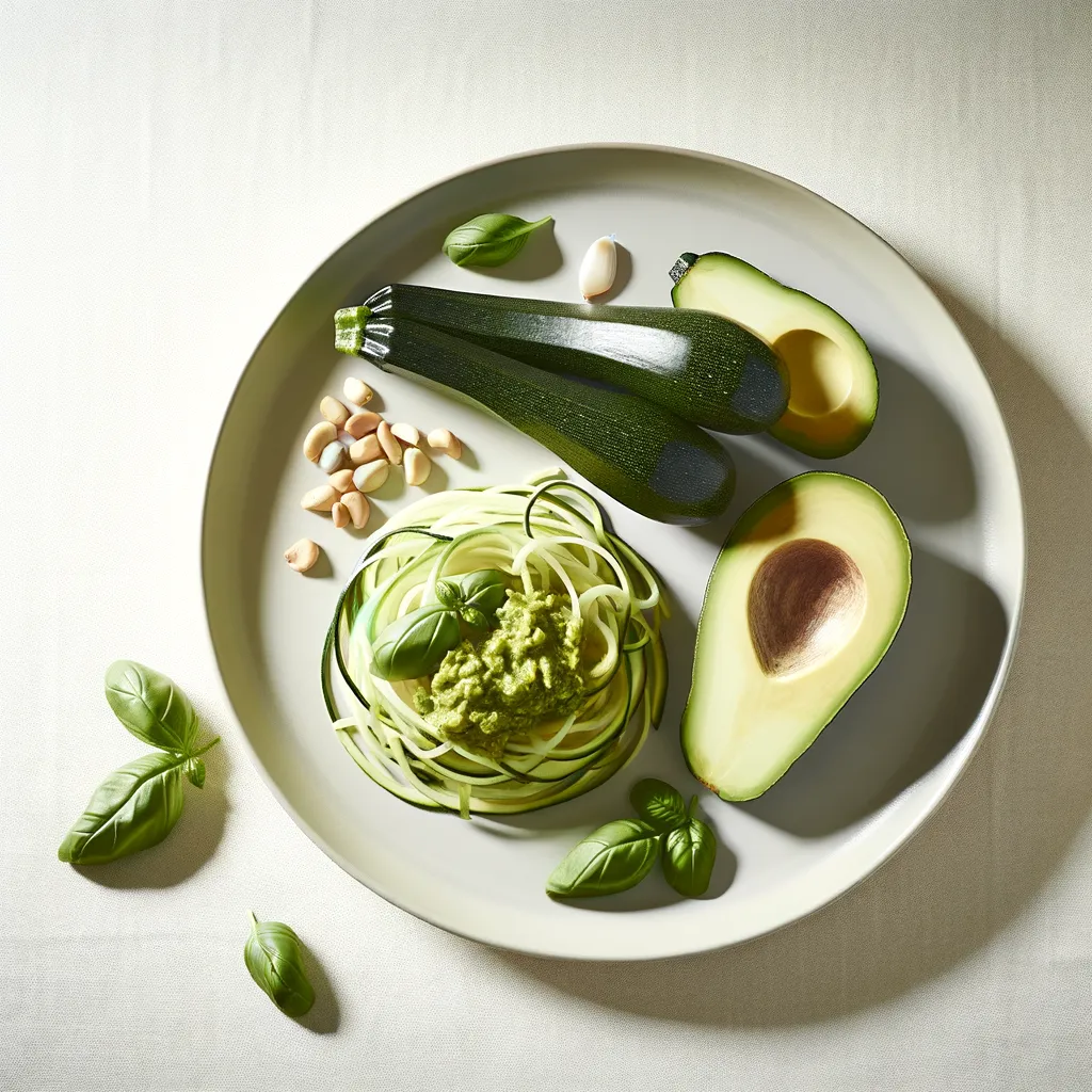 Zucchini Noodles with Avocado Pesto
