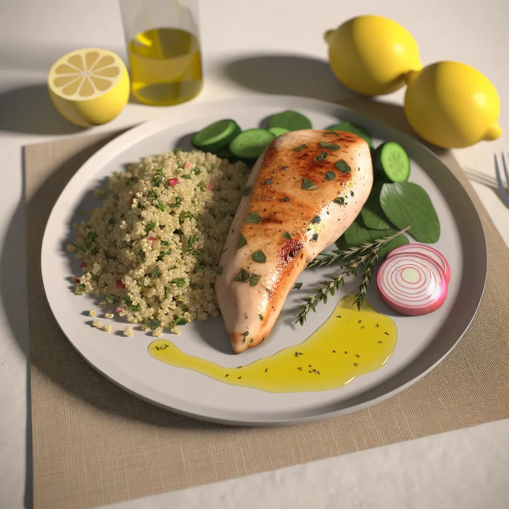 Lemon Herb Grilled Chicken with Quinoa