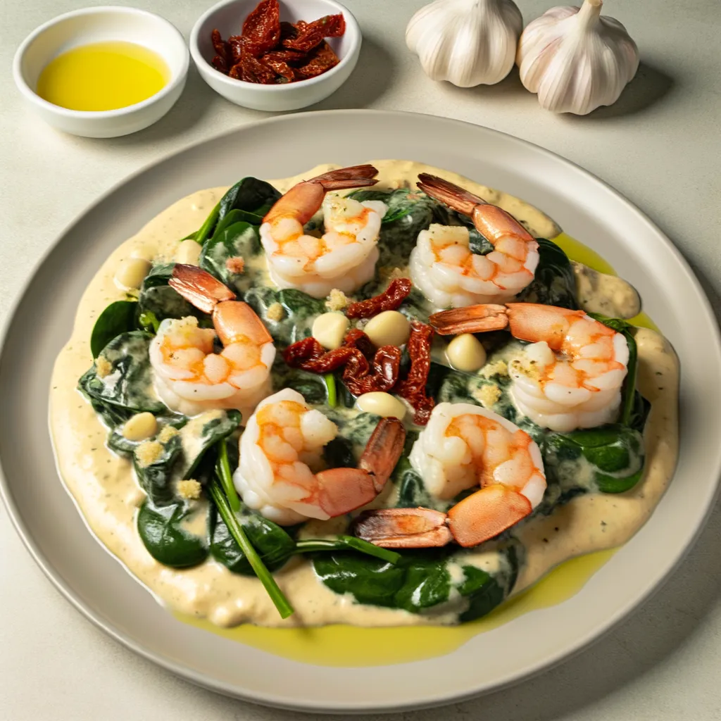 Creamy Garlic Butter Tuscan Shrimp